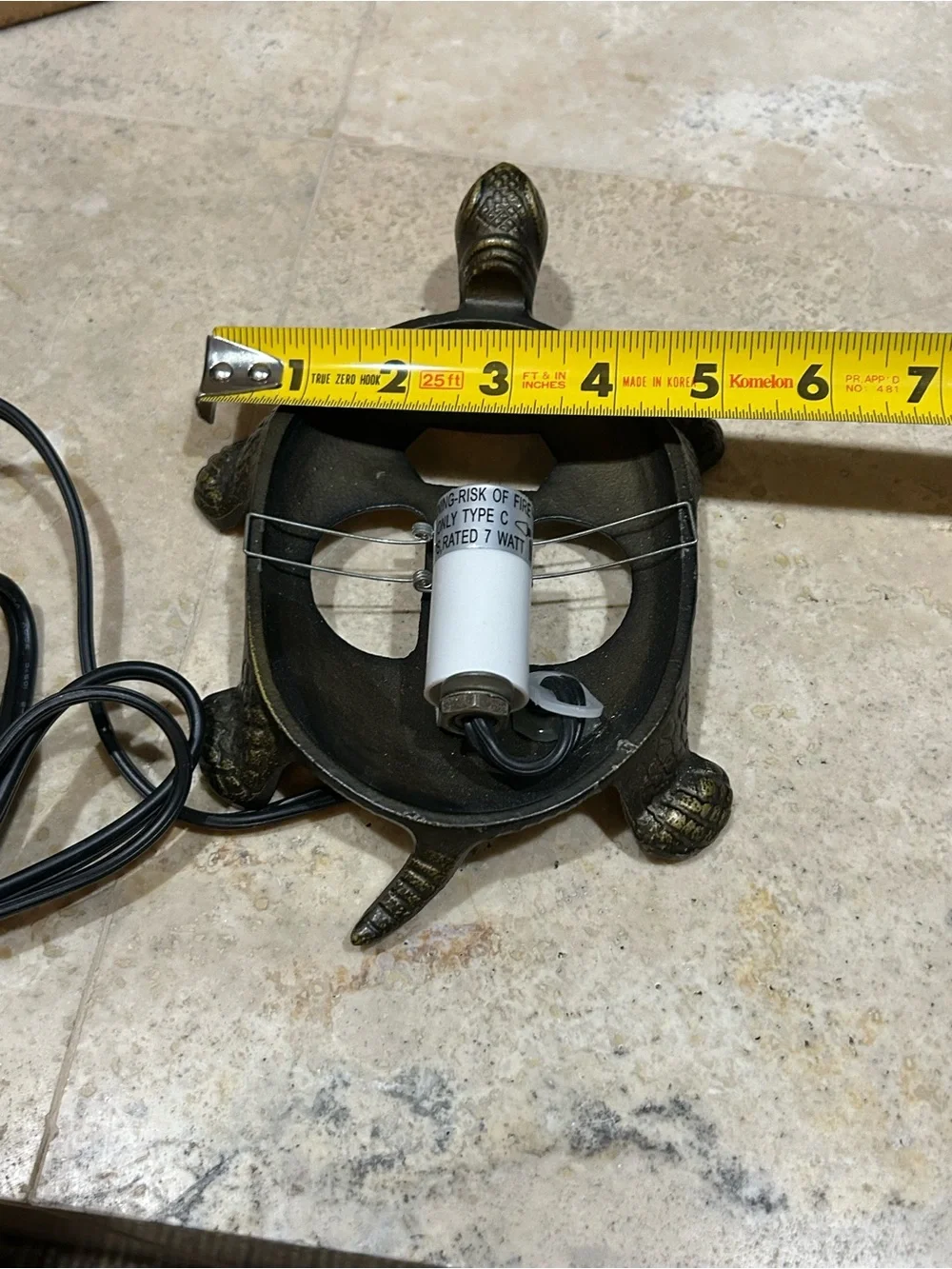 Vintage Tortoise Turtle Lamp Bronze metal BASE ONLY